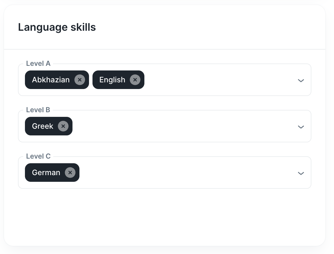 Provider skills and language proficiency interface