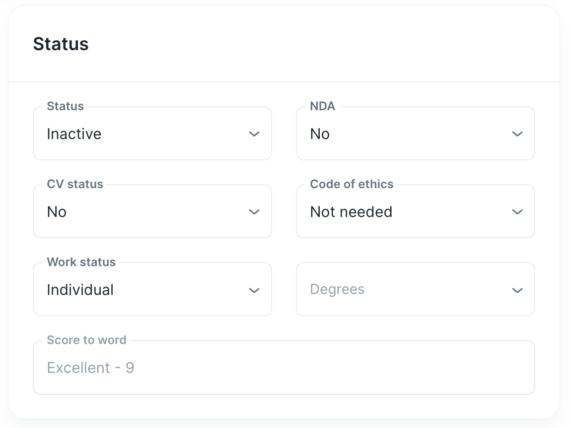 Provider status and compliance interface